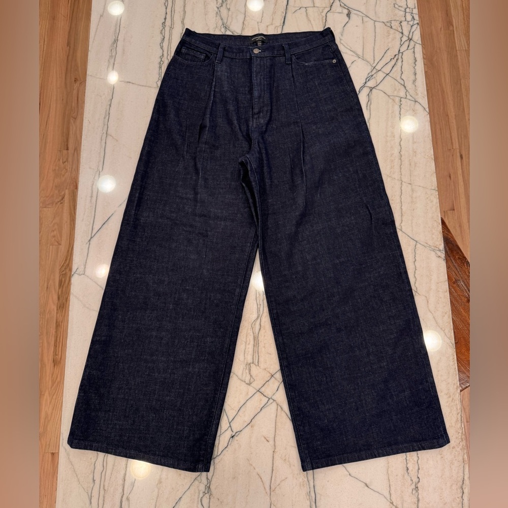 Banana Republic High-Waisted Dark Denim Wide Leg Jeans